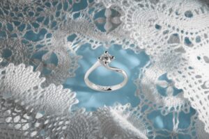 Creative jewelry photography of diamond ring